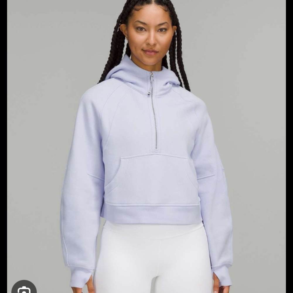 Pastel blue oversized scuba half zip in M/L